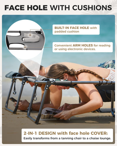 KingCamp MAGNOLIA B10 PLUS Backpack Chaise Lounge with Adjustable Canopy and Face Hole