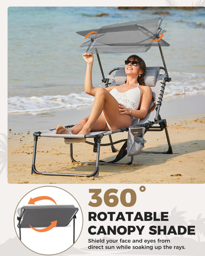 KingCamp MAGNOLIA B10 PLUS Backpack Chaise Lounge with Adjustable Canopy and Face Hole