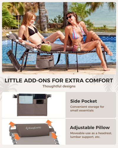 KingCamp MAGNOLIA B10 PLUS Backpack Chaise Lounge with Adjustable Canopy and Face Hole