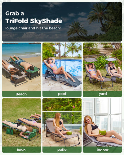 KingCamp MAGNOLIA B10 PLUS Backpack Chaise Lounge with Adjustable Canopy and Face Hole