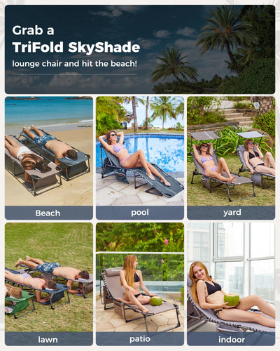 KingCamp MAGNOLIA B10 PLUS Backpack Chaise Lounge with Adjustable Canopy and Face Hole