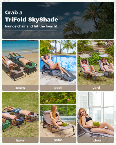 KingCamp MAGNOLIA B10 PLUS Backpack Chaise Lounge with Adjustable Canopy and Face Hole