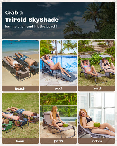 KingCamp MAGNOLIA B10 PLUS Backpack Chaise Lounge with Adjustable Canopy and Face Hole