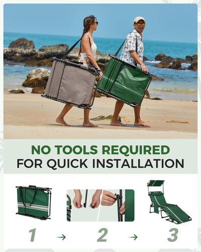 KingCamp MAGNOLIA B10 PLUS Backpack Chaise Lounge with Adjustable Canopy and Face Hole