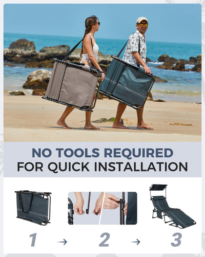 KingCamp MAGNOLIA B10 PLUS Backpack Chaise Lounge with Adjustable Canopy and Face Hole