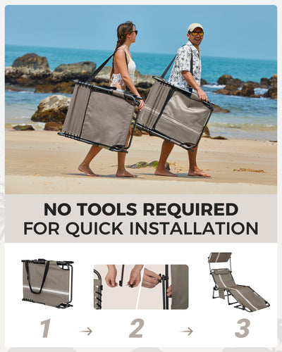 KingCamp MAGNOLIA B10 PLUS Backpack Chaise Lounge with Adjustable Canopy and Face Hole