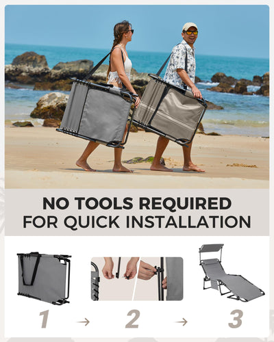 KingCamp MAGNOLIA B10 PLUS Backpack Chaise Lounge with Adjustable Canopy and Face Hole