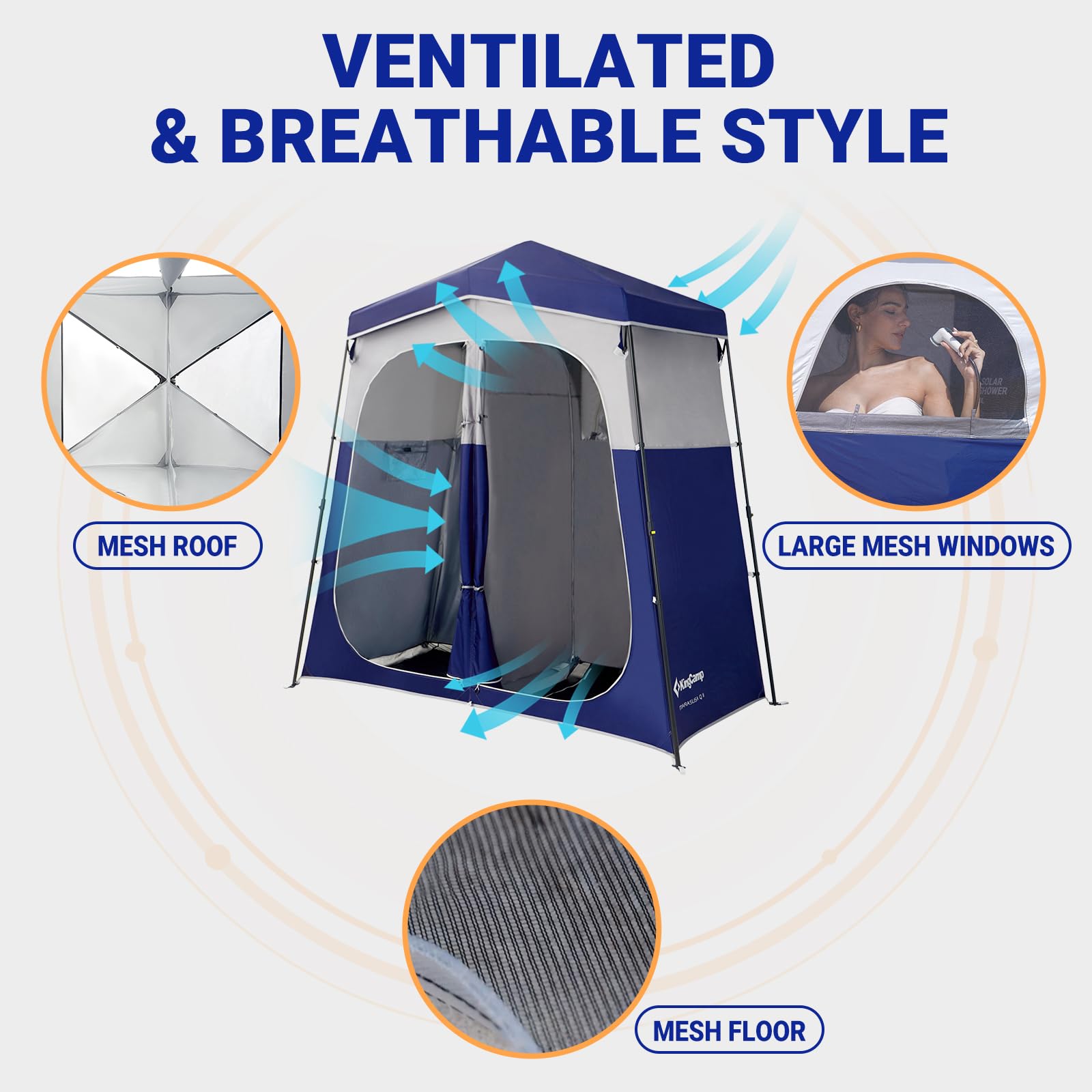 KingCamp MARASUSA Q Double-Room Shower Tent