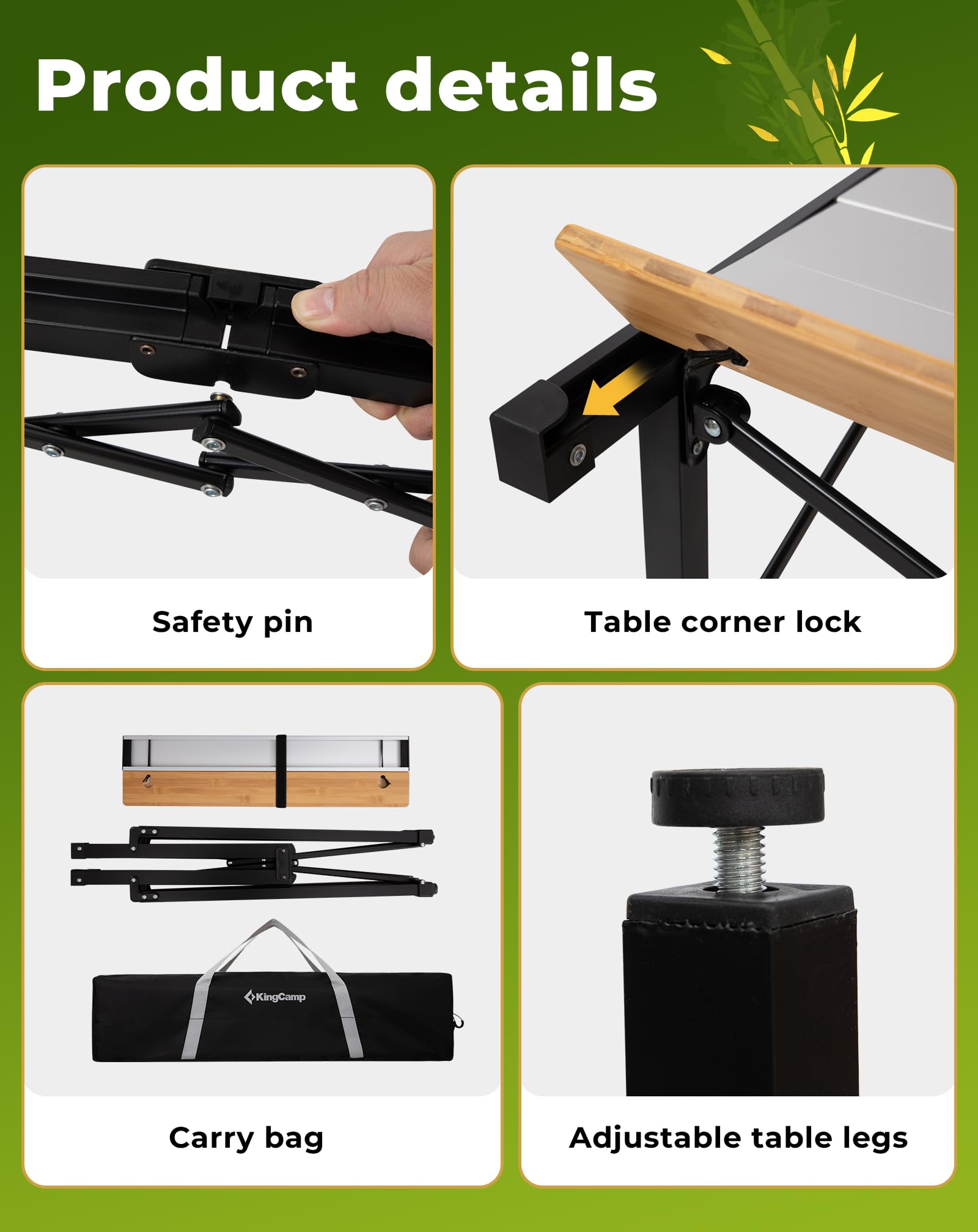 KingCamp GRANITE PRO M Folding Aluminum Table