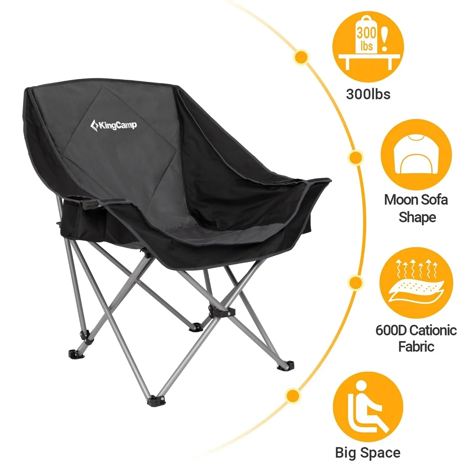 KingCamp CANNA C10 Oversized Padded Sofa Moon Chair