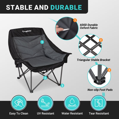 KingCamp CANNA C10 PLUS Oversized Padded Camping Chair