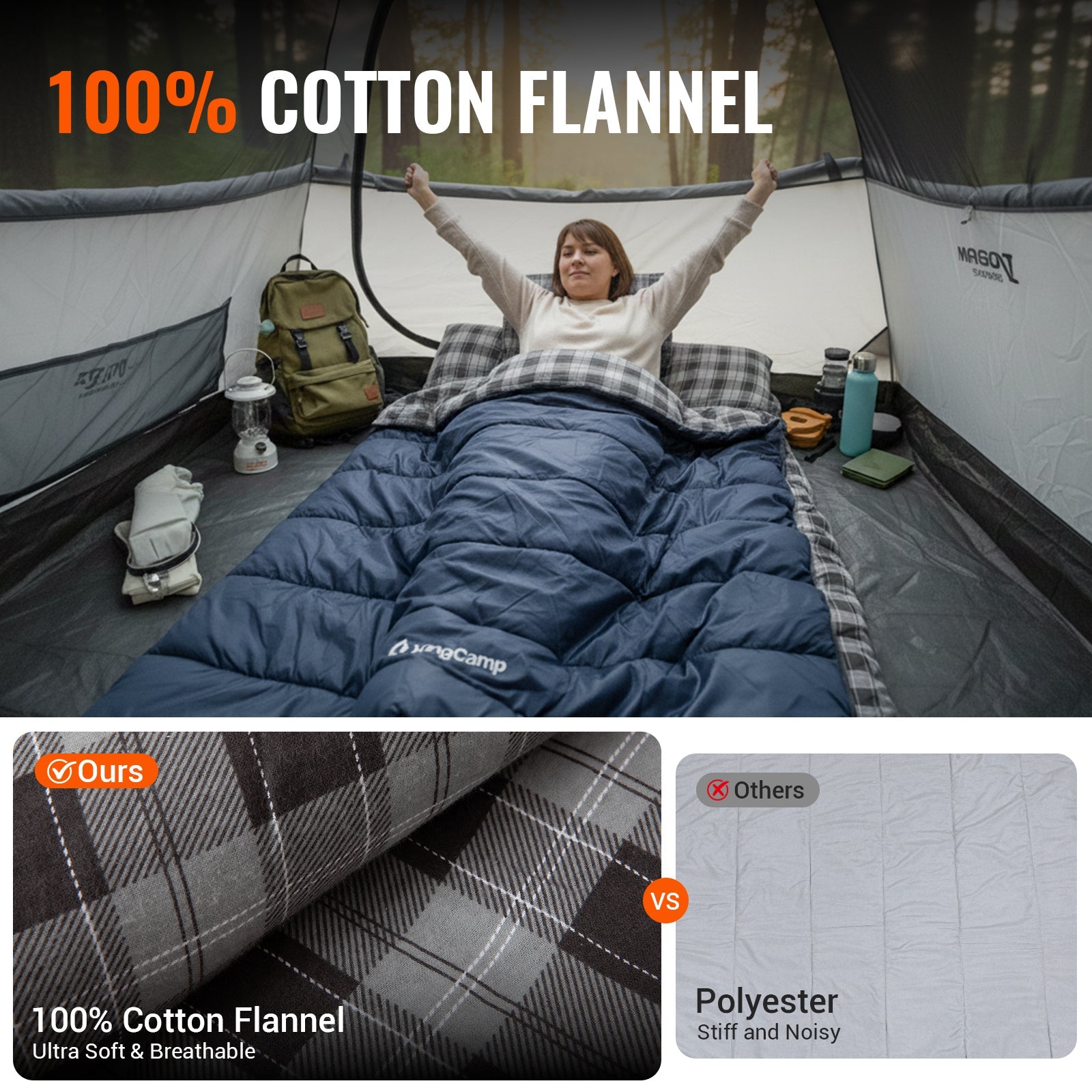 KingCamp SNOWFLAKE 300 Flannel Double Sleeping Bag
