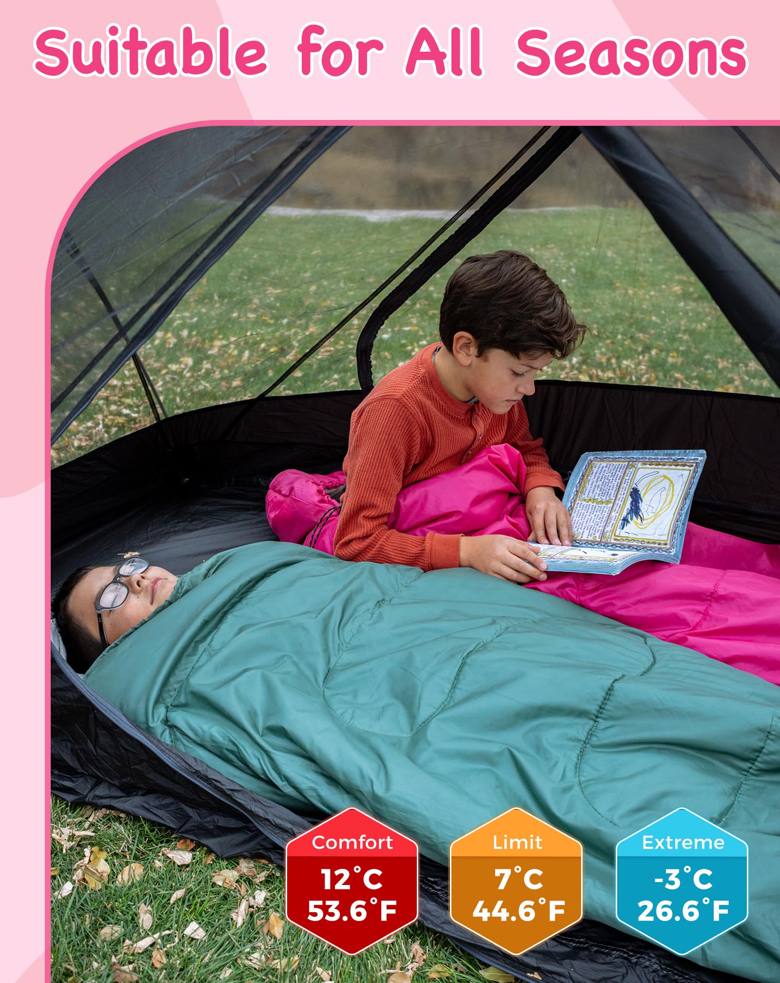 KingCamp Oasis 250S+ Kids Flannel Sleeping Bag