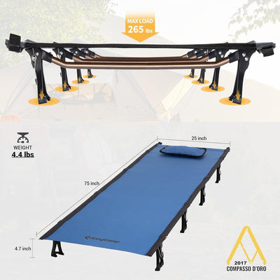Kingcamp Ultralight Folding Camping Cot | ADI Compasso d'Oro Award 2017