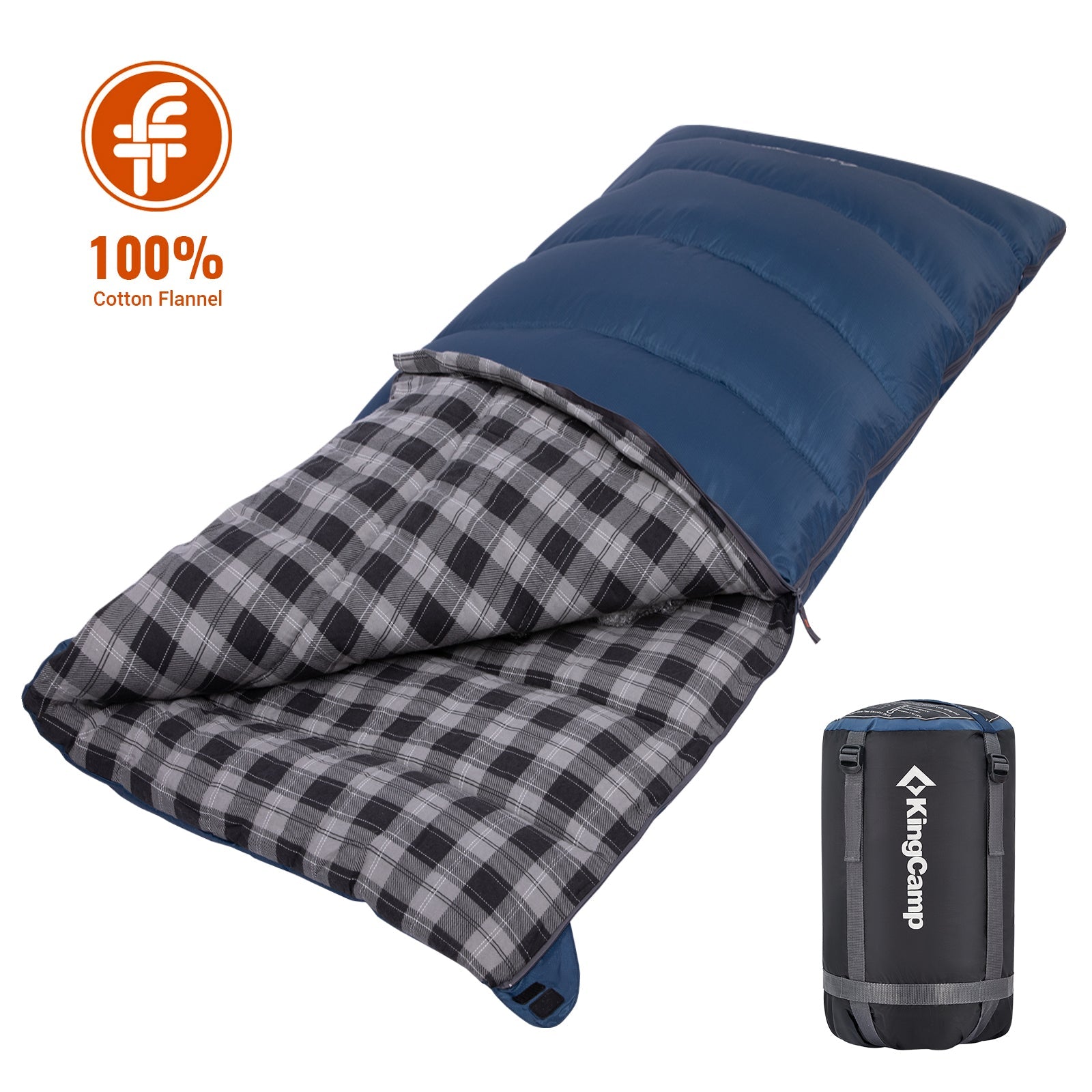 KingCamp SNOWFLAKE 400 Flannel Single Sleeping Bag