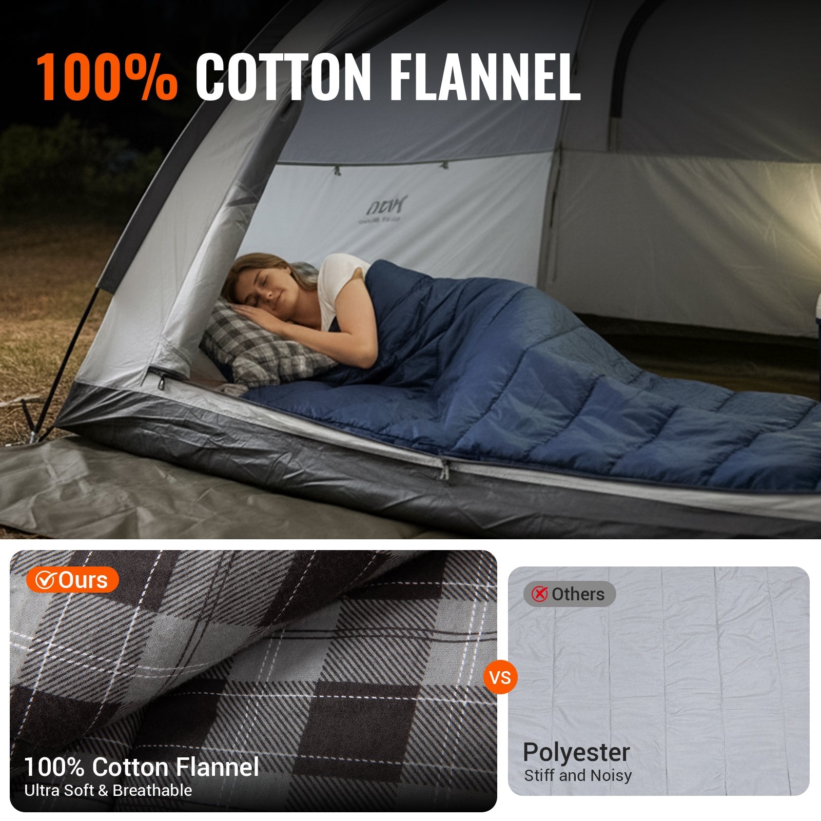 KingCamp SNOWFLAKE 400 Flannel Single Sleeping Bag