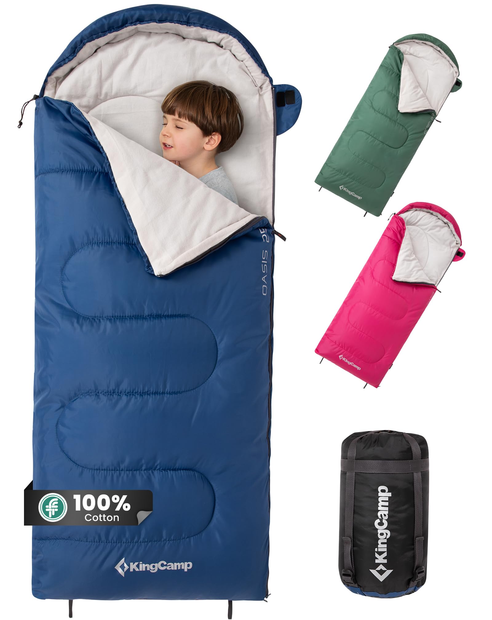 KingCamp Oasis 250S+ Kids Flannel Sleeping Bag