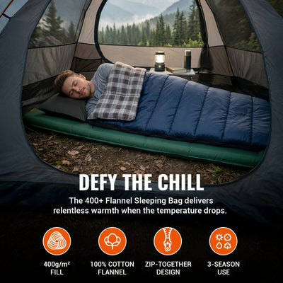 KingCamp SNOWFLAKE 400 Flannel Single Sleeping Bag