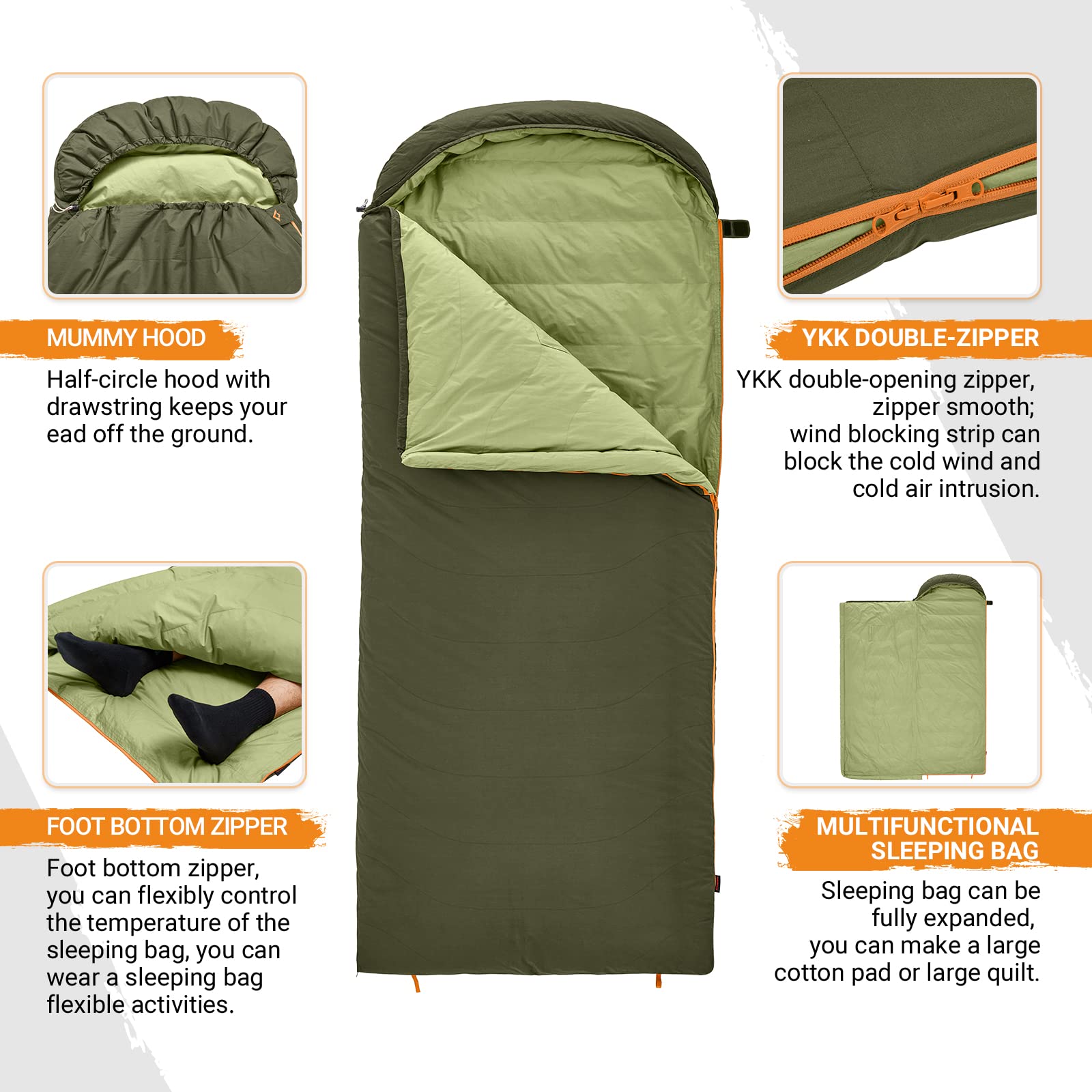 KingCamp 0 Degree Recycled Down & Cotton Sleeping Bag