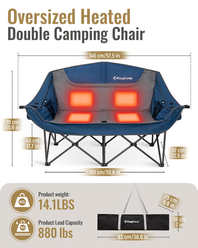KingCamp CANNA C20 PLUS Heated Double Seat Sofa Chair