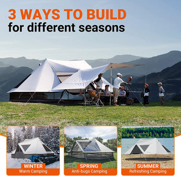camping kan tent KingCamp Khan Palace 4-Season Glamping global-gender-unisex Factory Direct R5pro-Term Carbon Farbe:flashgrey´n´olive fully closed (night
