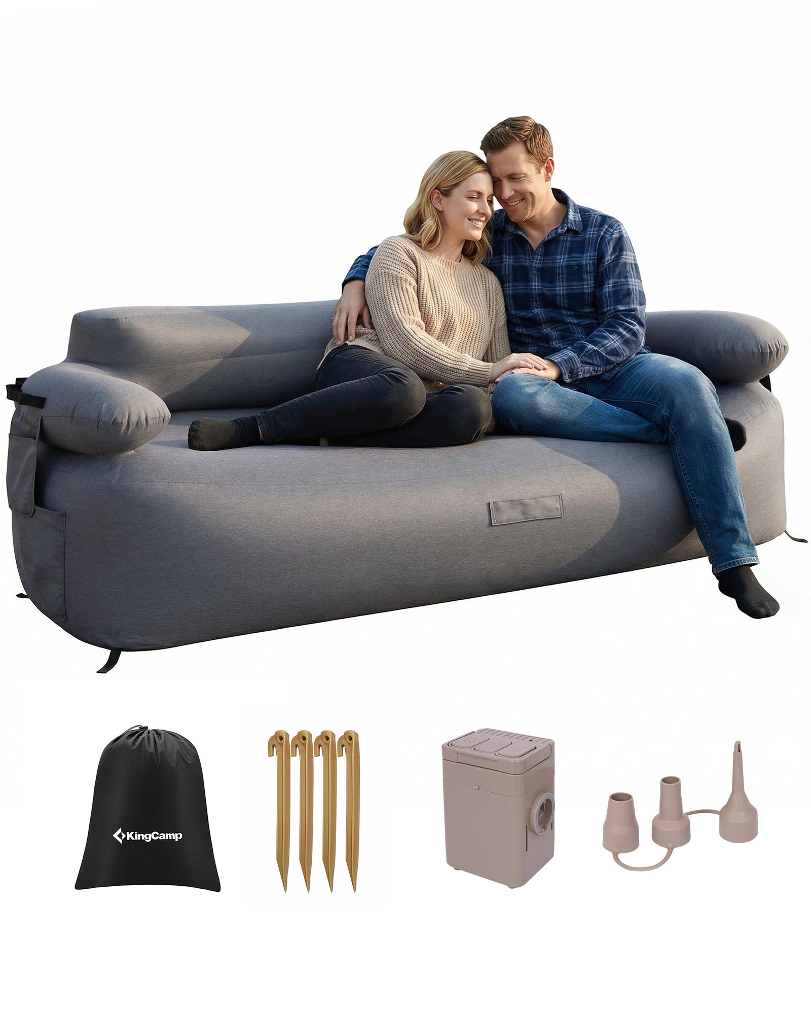 KingCamp Aerovine DUO 600 Inflatable Sofa With Built-in Pump