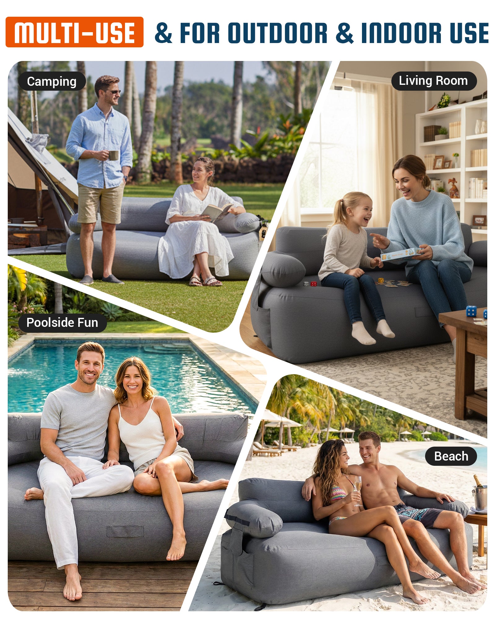 KingCamp Aerovine DUO 600 Inflatable Sofa With Built-in Pump