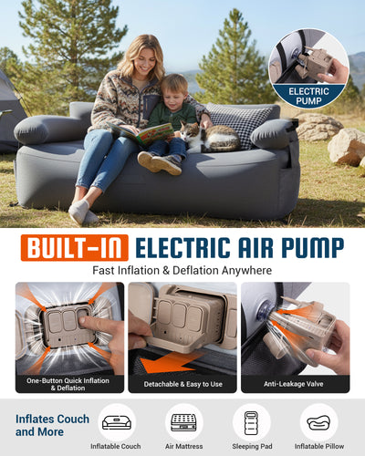 KingCamp Aerovine DUO 600 Inflatable Sofa With Built-in Pump