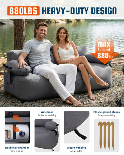 KingCamp Aerovine DUO 600 Inflatable Sofa With Built-in Pump