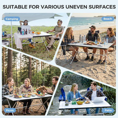 KingCamp Large Roll up Aluminum Folding Camping Table