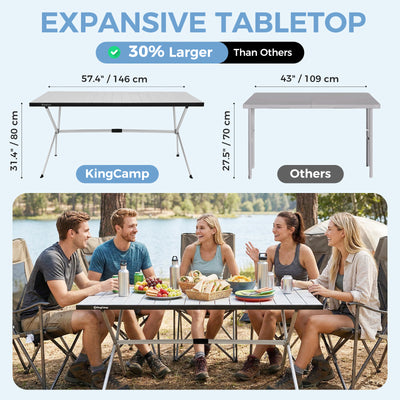 KingCamp Large Roll up Aluminum Folding Camping Table