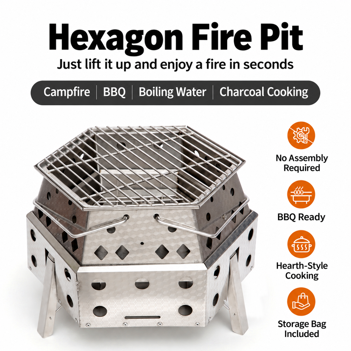 KingCamp Hexagonal Telescopic Wood-Burning Stove