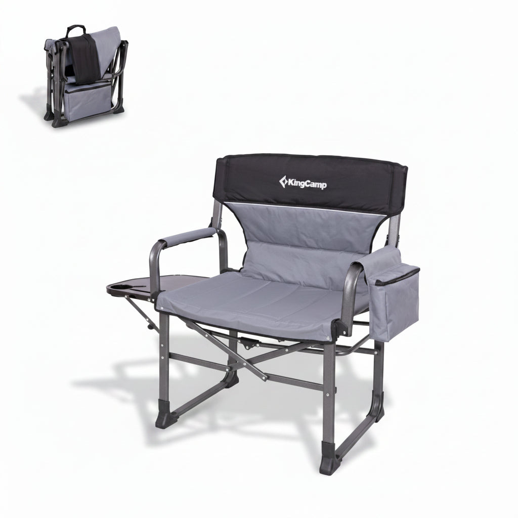 KingCamp XXL Folding Padded Director's Chair with Side Table