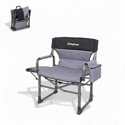 KingCamp XXL Folding Padded Director's Chair with Side Table