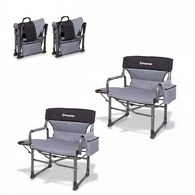 KingCamp XXL Folding Padded Director's Chair with Side Table