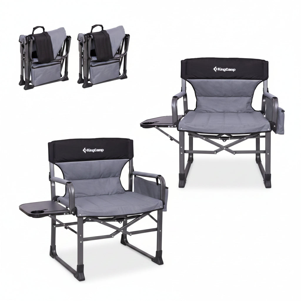 KingCamp XXL Folding Padded Director's Chair with Side Table