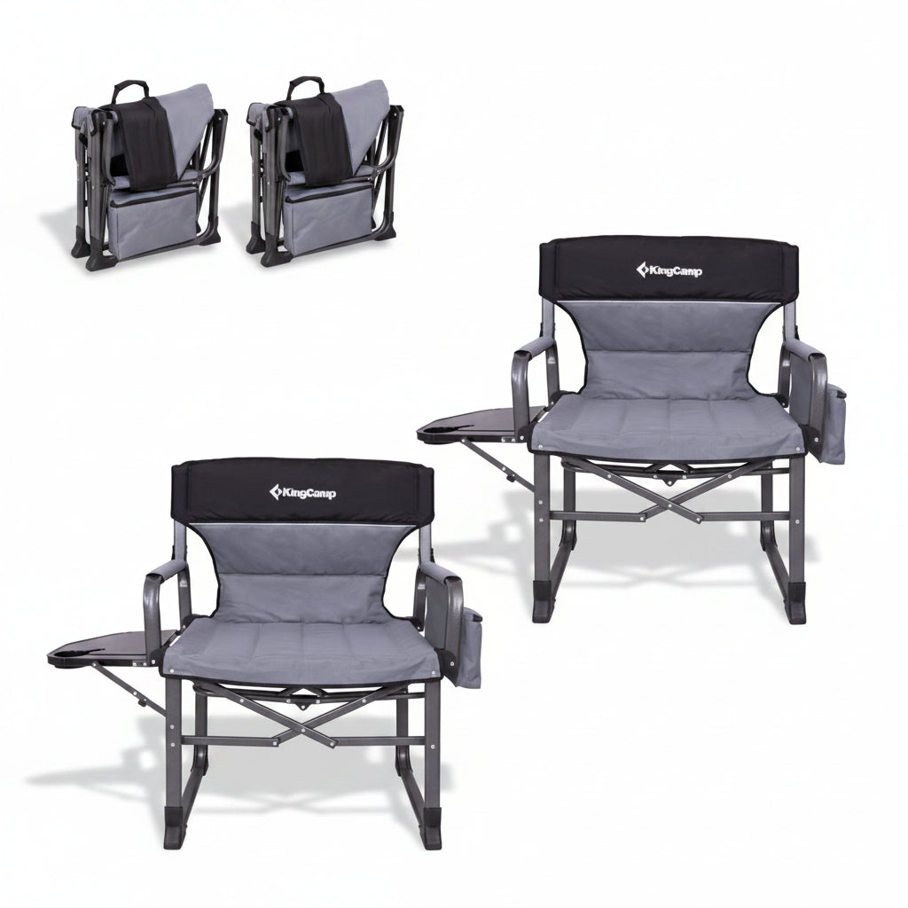 KingCamp XXL Folding Padded Director's Chair with Side Table