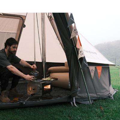 KingCamp KHAN VILLA Tent Glamping 4-in-1 Bundle with Stove