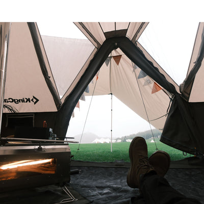 KingCamp KHAN VILLA Tent Glamping 4-in-1 Bundle with Stove