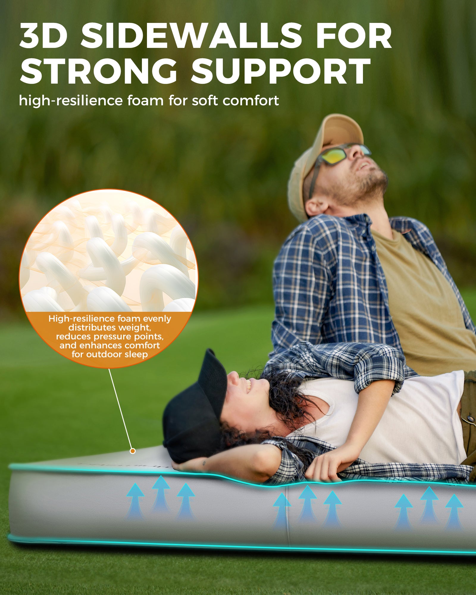 Buy 5.9'' Thick Self-Inflating Double Camping Sleeping Pad