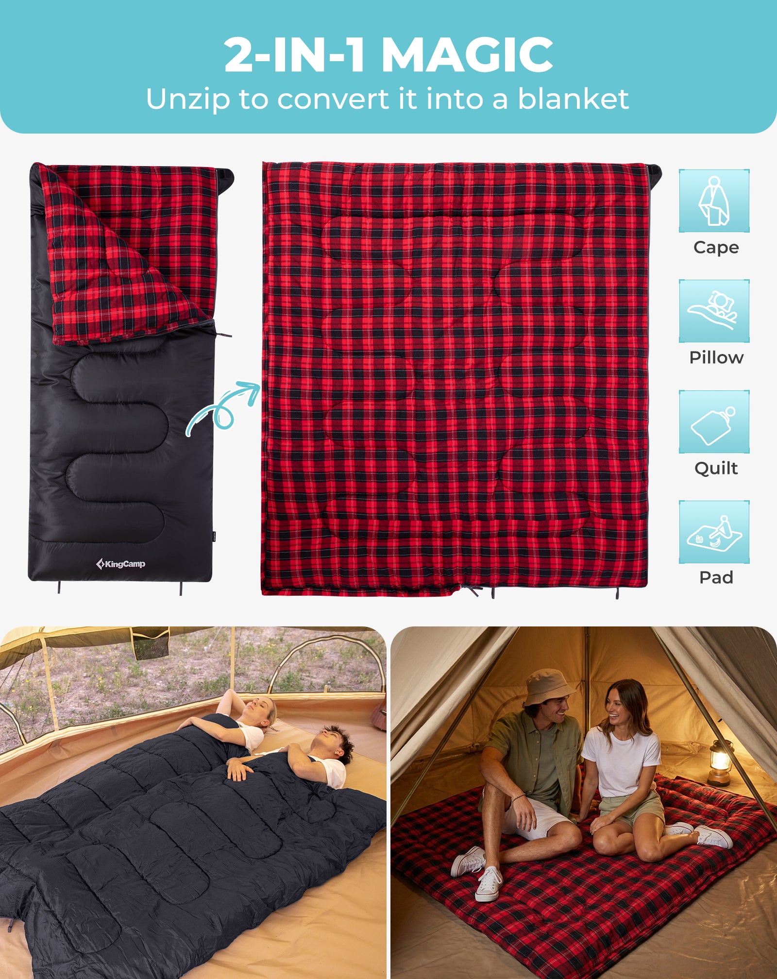 KingCamp Cotton Flannel 3 Season Sleeping Bags