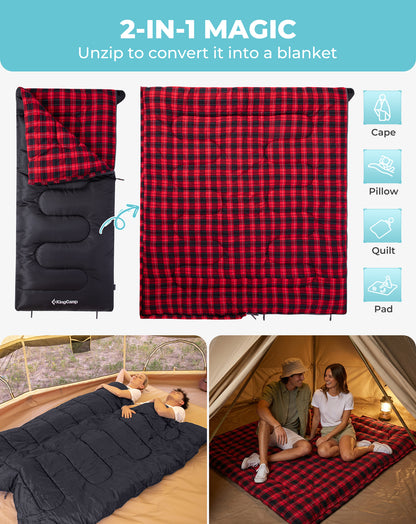 KingCamp Cotton Flannel 3 Season Sleeping Bags