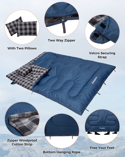 KingCamp SNOWFLAKE 300D Double Flannel Sleeping Bag