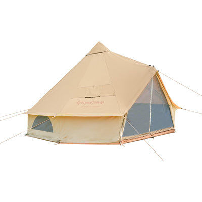 bell tents canvas KingCamp KHAN 340GSM TC Canvas 4-Season Bell Tent Khaki / 8-10 Person