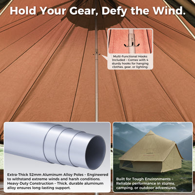 KingCamp KHAN 340GSM TC Canvas 4-Season Bell Tent