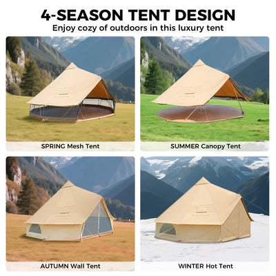 KingCamp KHAN 340GSM TC Canvas 4-Season Bell Tent