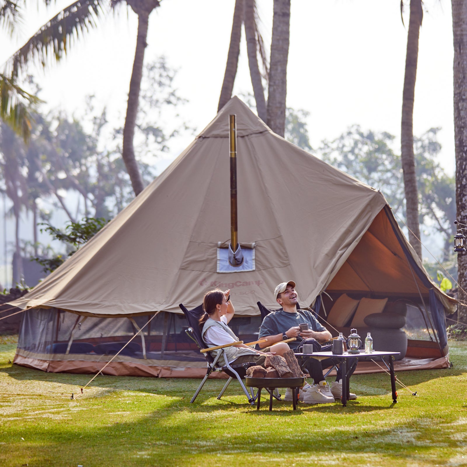 KingCamp KHAN X 340GSM TC Canvas 4-Season Bell Tent