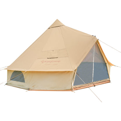 KingCamp Bell Tent & Double Air Bed Frame Bundle for Couples