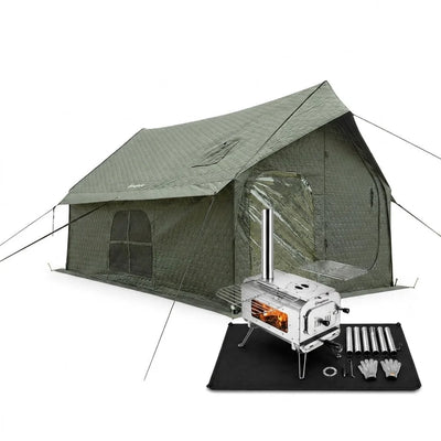KingCamp Snowhouse 5 Winter Hot Tent & Surefire Wood Stove Bundle