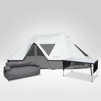 KingCamp KHAN PALACE Glamping Tent Kit with Inflatable Sofa & Table Bundle
